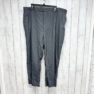 Vintage Hart Schafferner Marx Pants Men Size 48 Gray Check Trousers Dress Pant